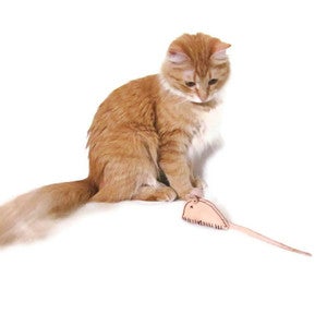 Image of Leather Mouse Cat Toy Made in USA