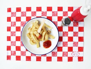 Image of Checkered Place mat - Red 