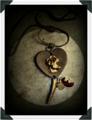 Image of Antique Gold 'Stag ♥ Heart' Pendant~!