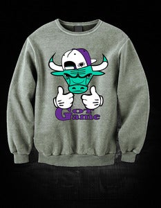 Image of Perdiem Clothing Jordan5 Grape Crew Neck  GREY 
